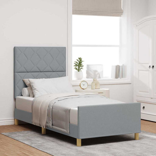 Struttura del letto Grigio chiaro 100 x 200 cm Tessuto | homemem39