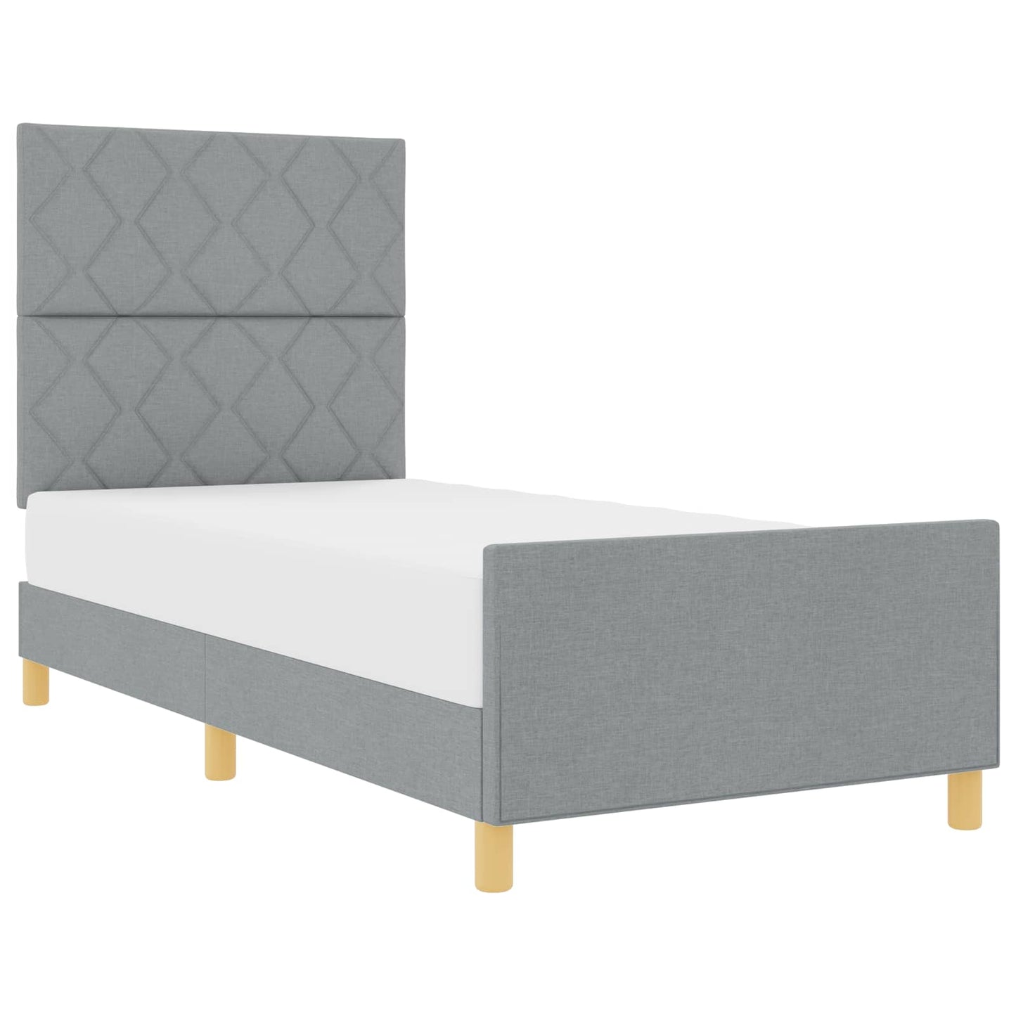Struttura del letto Grigio chiaro 100 x 200 cm Tessuto | homemem39