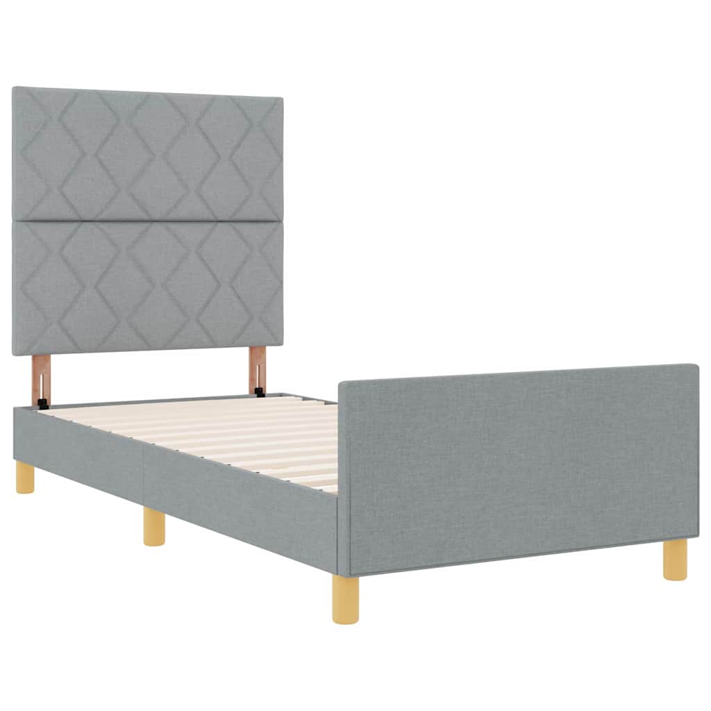 Struttura del letto Grigio chiaro 100 x 200 cm Tessuto | homemem39