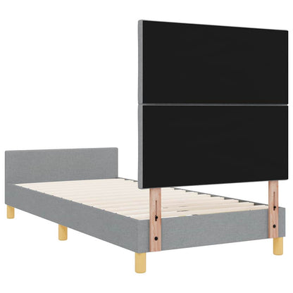 Struttura del letto Grigio chiaro 100 x 200 cm Tessuto | homemem39