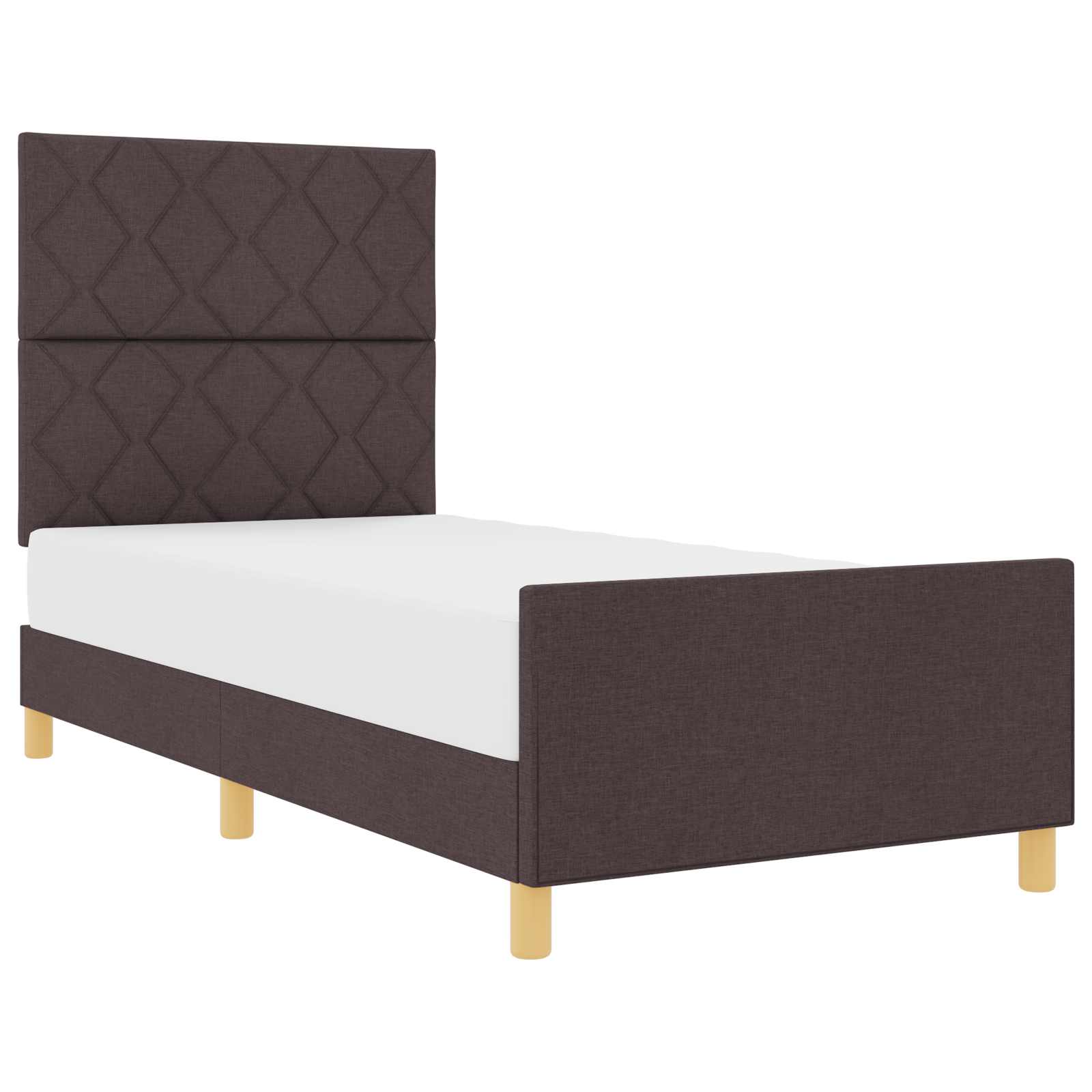 Struttura del letto Marrone scuro 100 x 200 cm Tessuto | homemem39