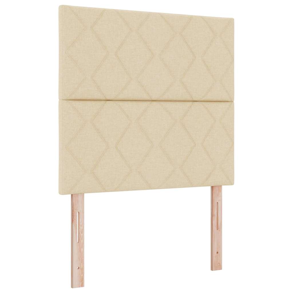 Struttura del letto con testiera Crema 100 x 200 cm Tessuto
