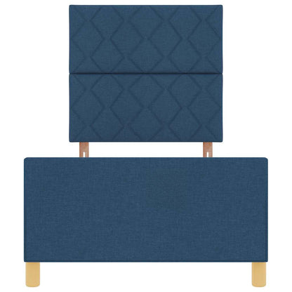 Struttura del letto con testiera Blu 100 x 200 cm Tessuto