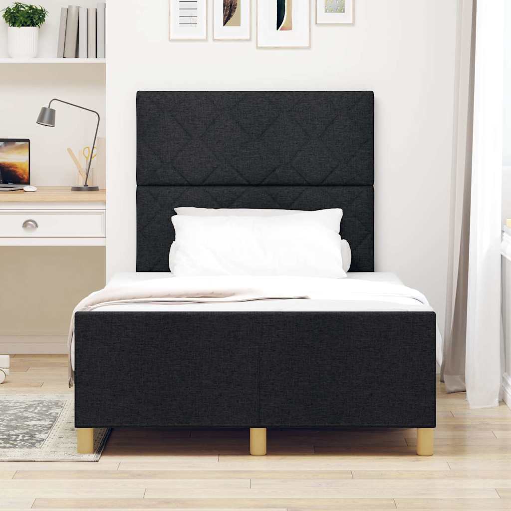 Struttura del letto con testiera Nero 120 x 190 cm Tessuto | homemem39