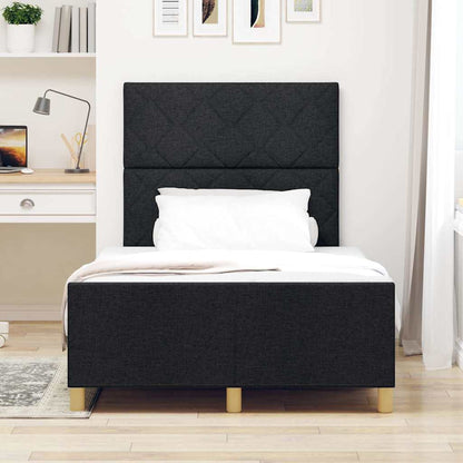 Struttura del letto con testiera Nero 120 x 190 cm Tessuto | homemem39