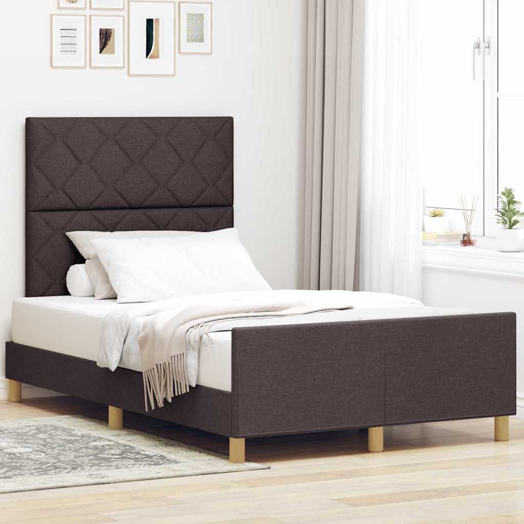 Struttura del letto Marrone scuro 120 x 190 cm Tessuto | homemem39