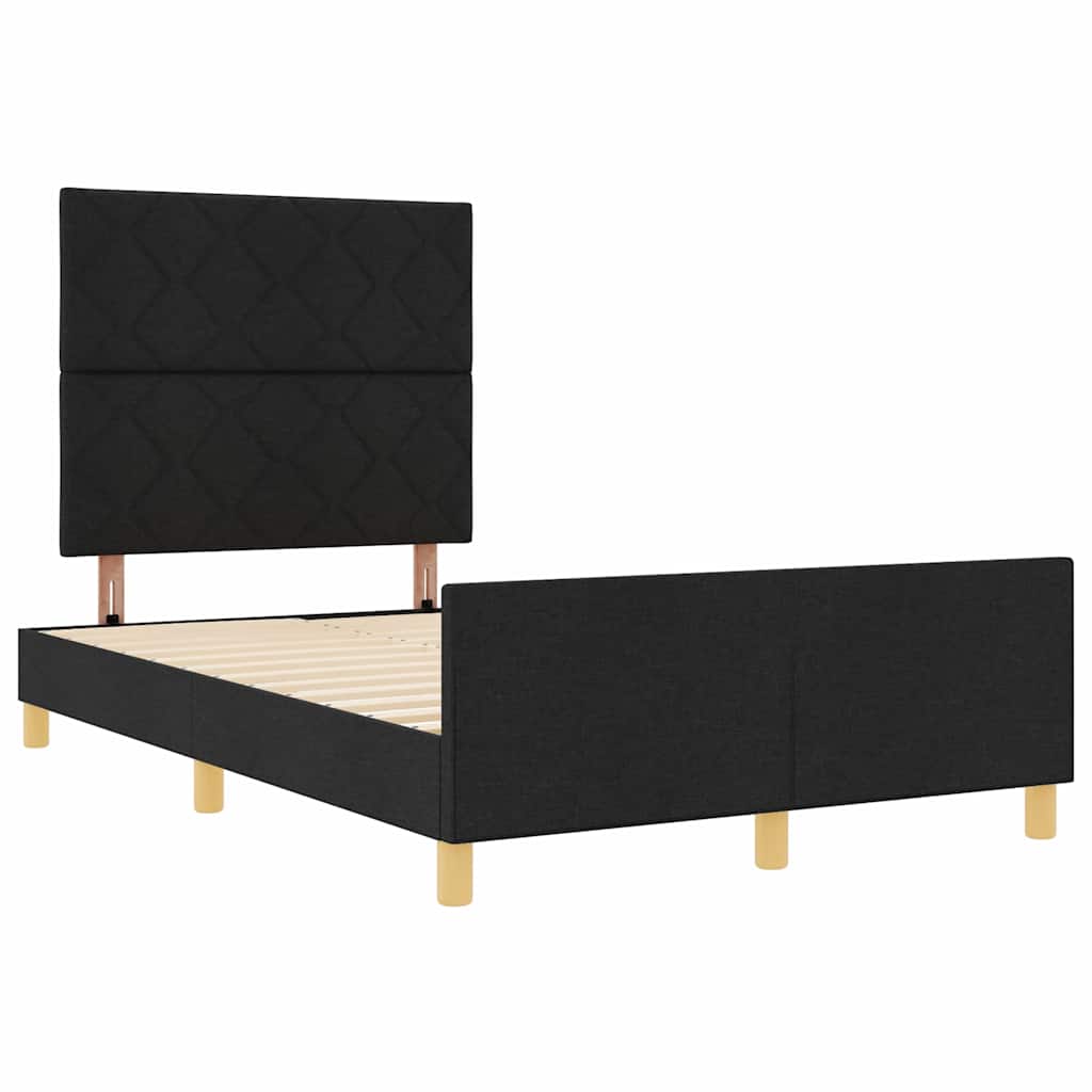 Struttura del letto con testiera Nero 120 x 200 cm Tessuto | homemem39