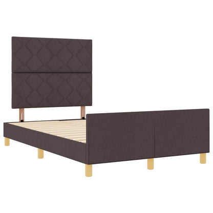 Struttura del letto Marrone scuro 120 x 200 cm Tessuto | homemem39