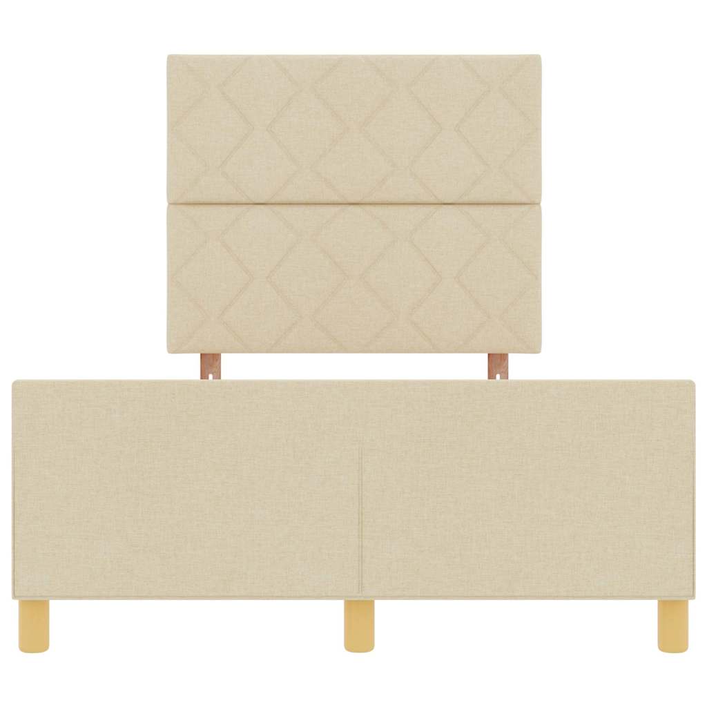 Struttura del letto con testiera Crema 120 x 200 cm Tessuto