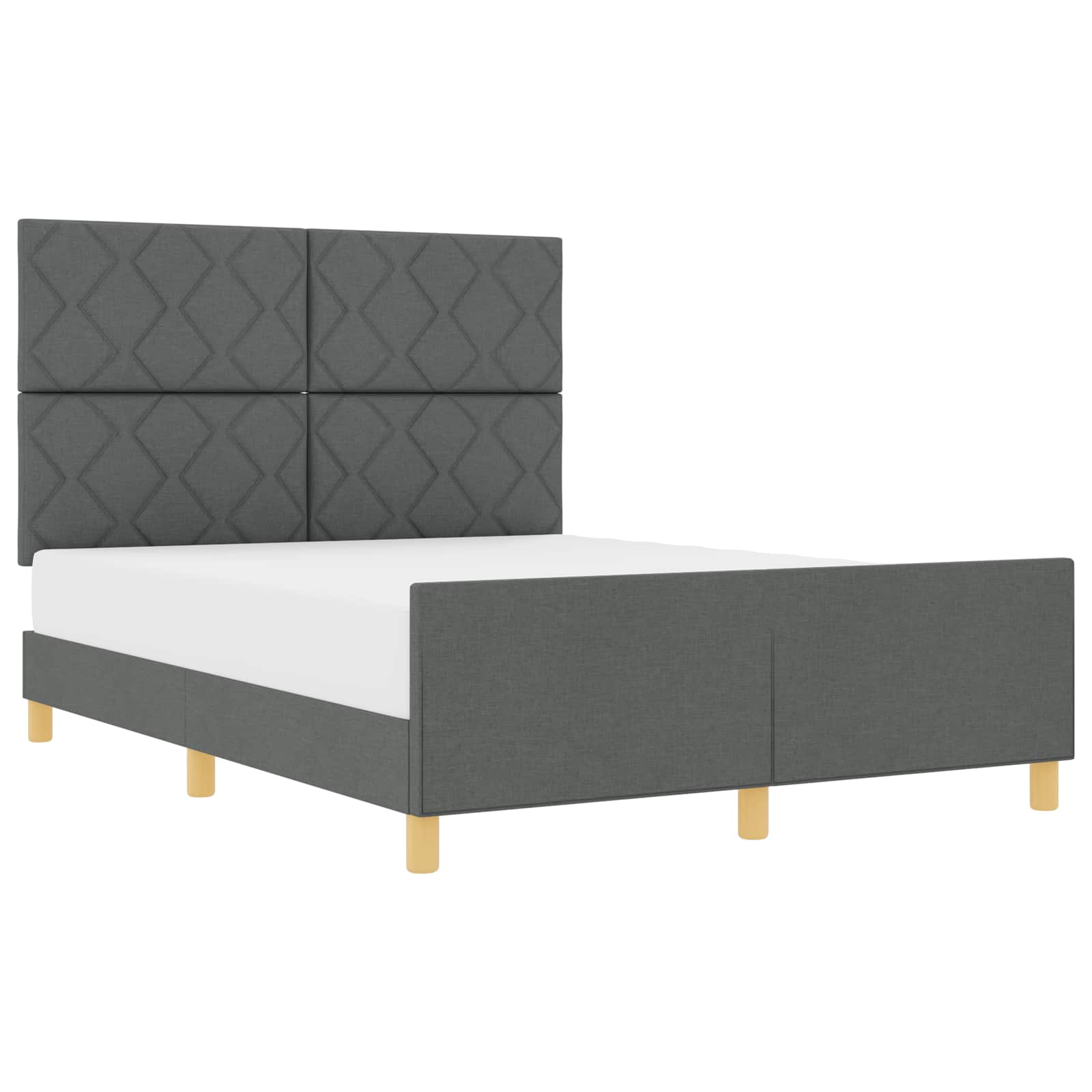 Struttura del letto Grigio scuro 140 x 190 cm Tessuto | homemem39