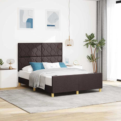 Struttura del letto Marrone scuro 140 x 190 cm Tessuto | homemem39