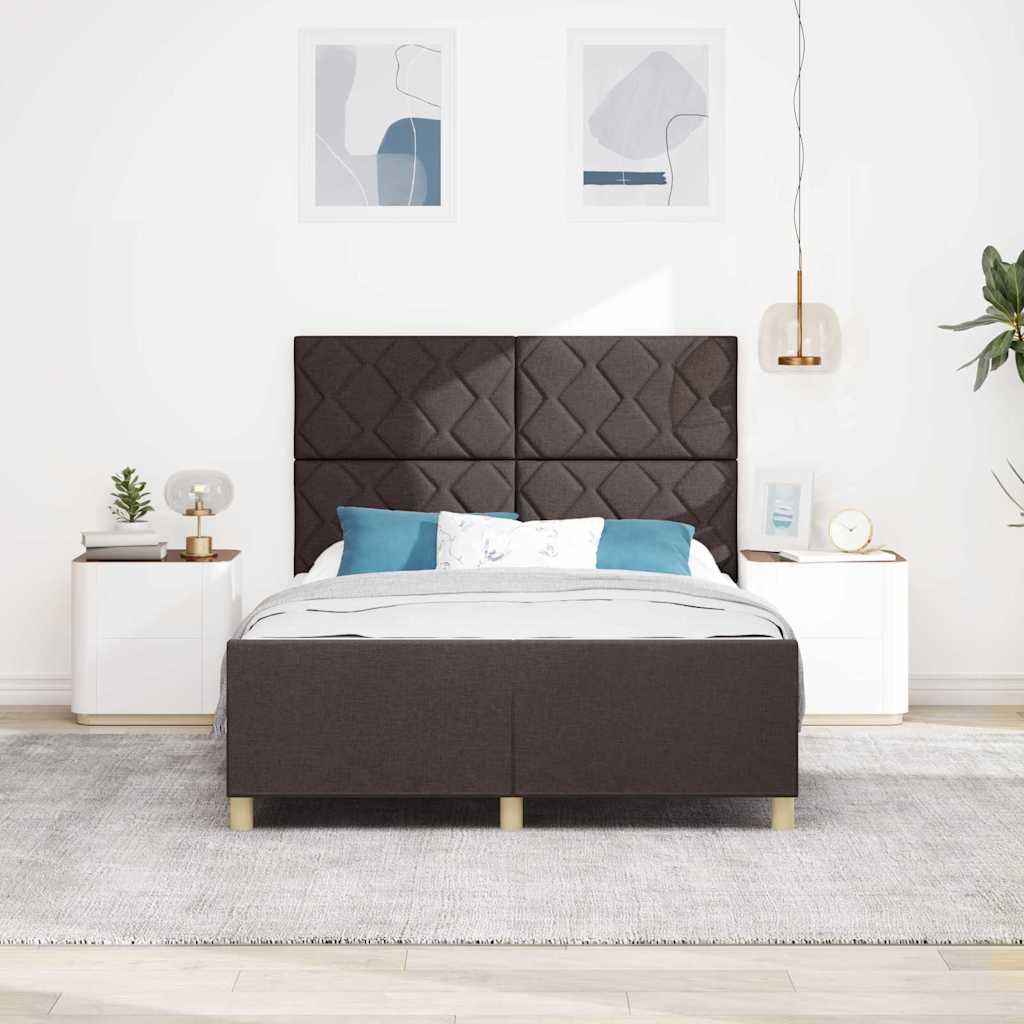 Struttura del letto Marrone scuro 140 x 190 cm Tessuto | homemem39