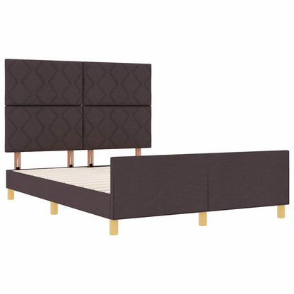 Struttura del letto Marrone scuro 140 x 190 cm Tessuto | homemem39
