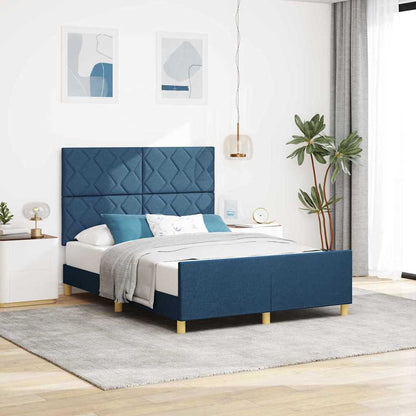 Struttura del letto con testiera Blu 140 x 190 cm Tessuto