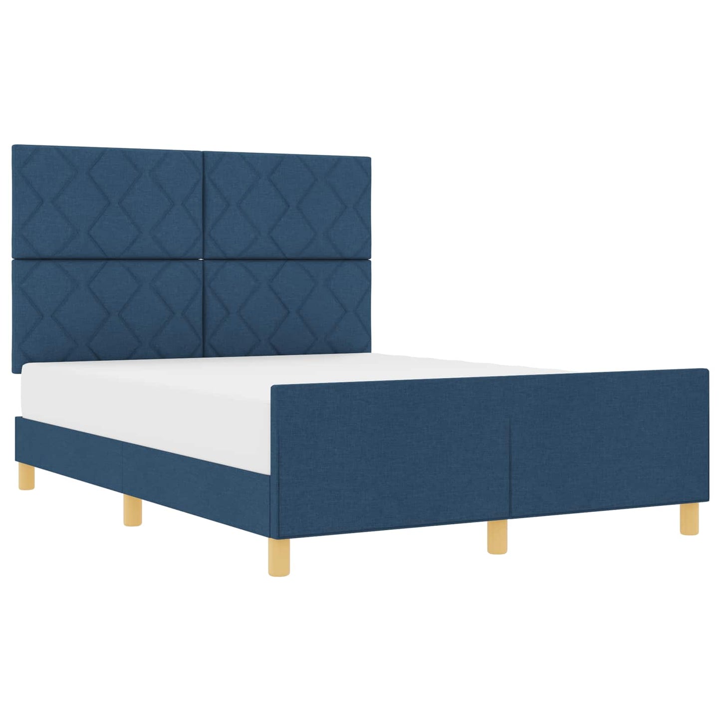 Struttura del letto con testiera Blu 140 x 190 cm Tessuto