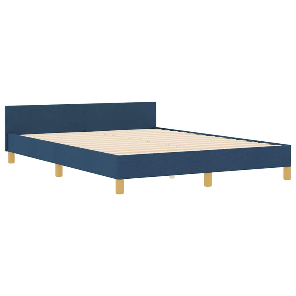 Struttura del letto con testiera Blu 140 x 190 cm Tessuto | homemem39