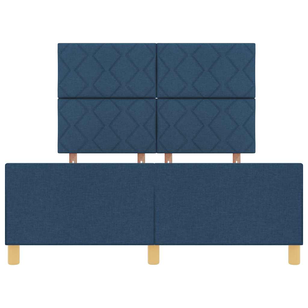 Struttura del letto con testiera Blu 140 x 190 cm Tessuto | homemem39
