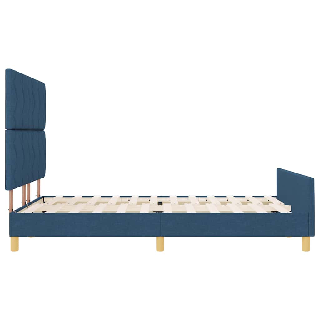Struttura del letto con testiera Blu 140 x 190 cm Tessuto | homemem39