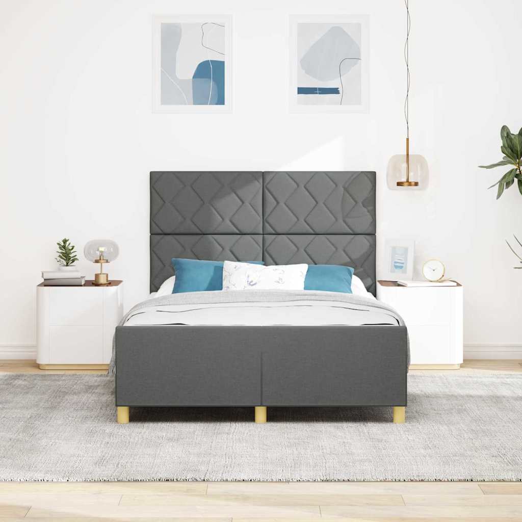 Struttura del letto Grigio scuro 140 x 200 cm Tessuto | homemem39