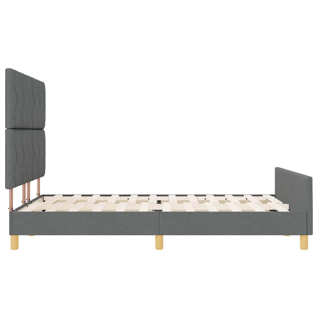 Struttura del letto Grigio scuro 140 x 200 cm Tessuto | homemem39