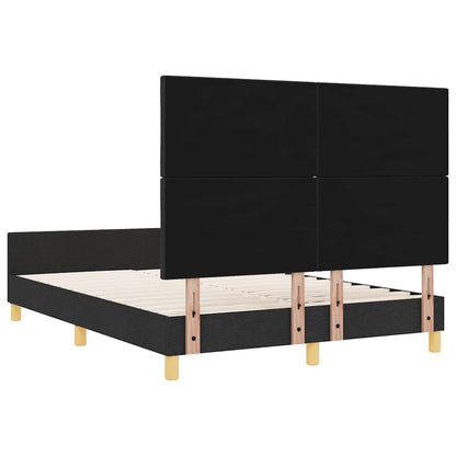 Struttura del letto con testiera Nero 140 x 200 cm Tessuto | homemem39