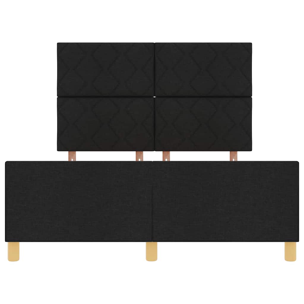 Struttura del letto con testiera Nero 140 x 200 cm Tessuto | homemem39