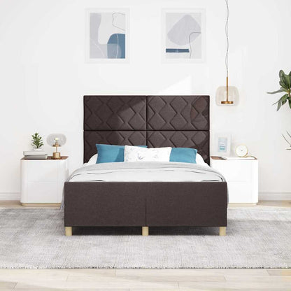 Struttura del letto Marrone scuro 140 x 200 cm Tessuto | homemem39