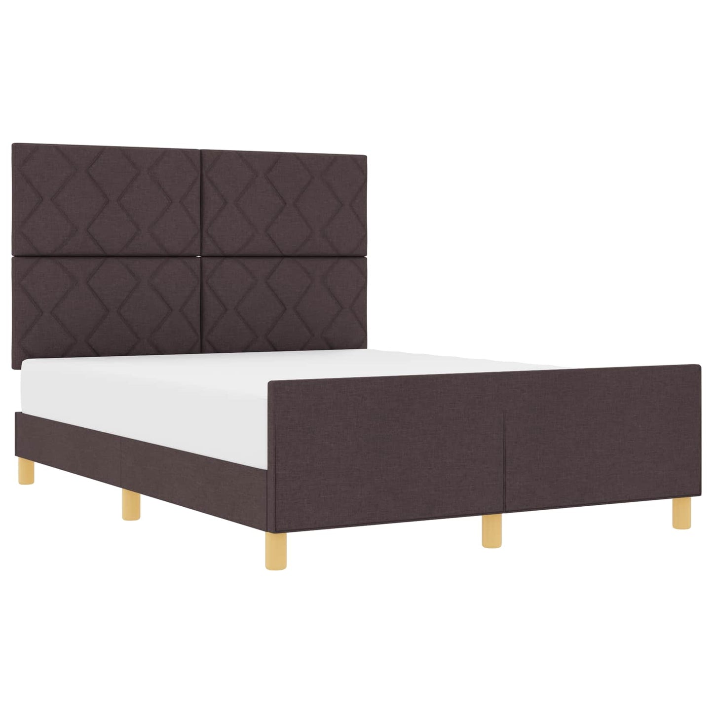 Struttura del letto Marrone scuro 140 x 200 cm Tessuto | homemem39