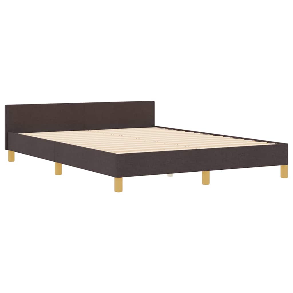 Struttura del letto Marrone scuro 140 x 200 cm Tessuto | homemem39