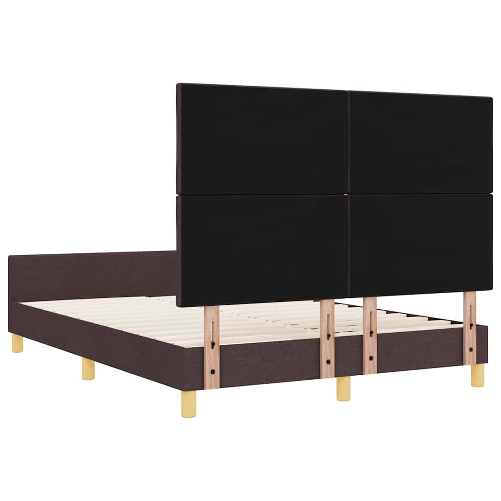 Struttura del letto Marrone scuro 140 x 200 cm Tessuto | homemem39