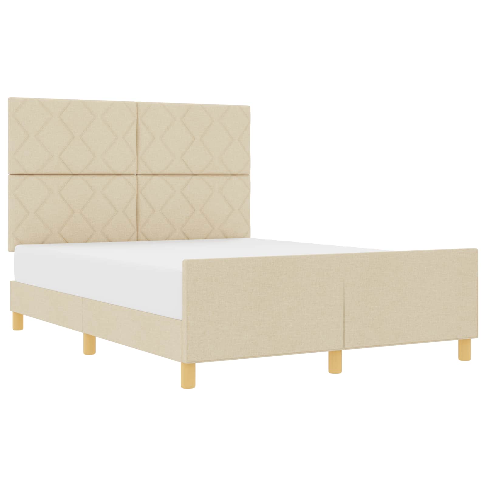 Struttura del letto con testiera Crema 160 x 200 cm Tessuto | homemem39