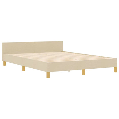Struttura del letto con testiera Crema 160 x 200 cm Tessuto | homemem39