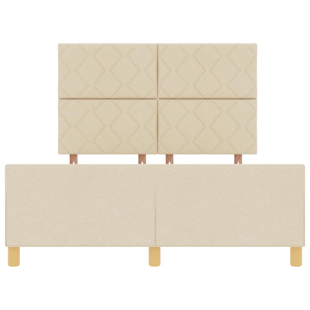 Struttura del letto con testiera Crema 160 x 200 cm Tessuto | homemem39