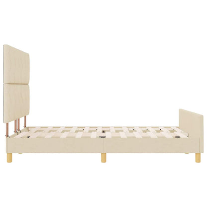 Struttura del letto con testiera Crema 160 x 200 cm Tessuto | homemem39