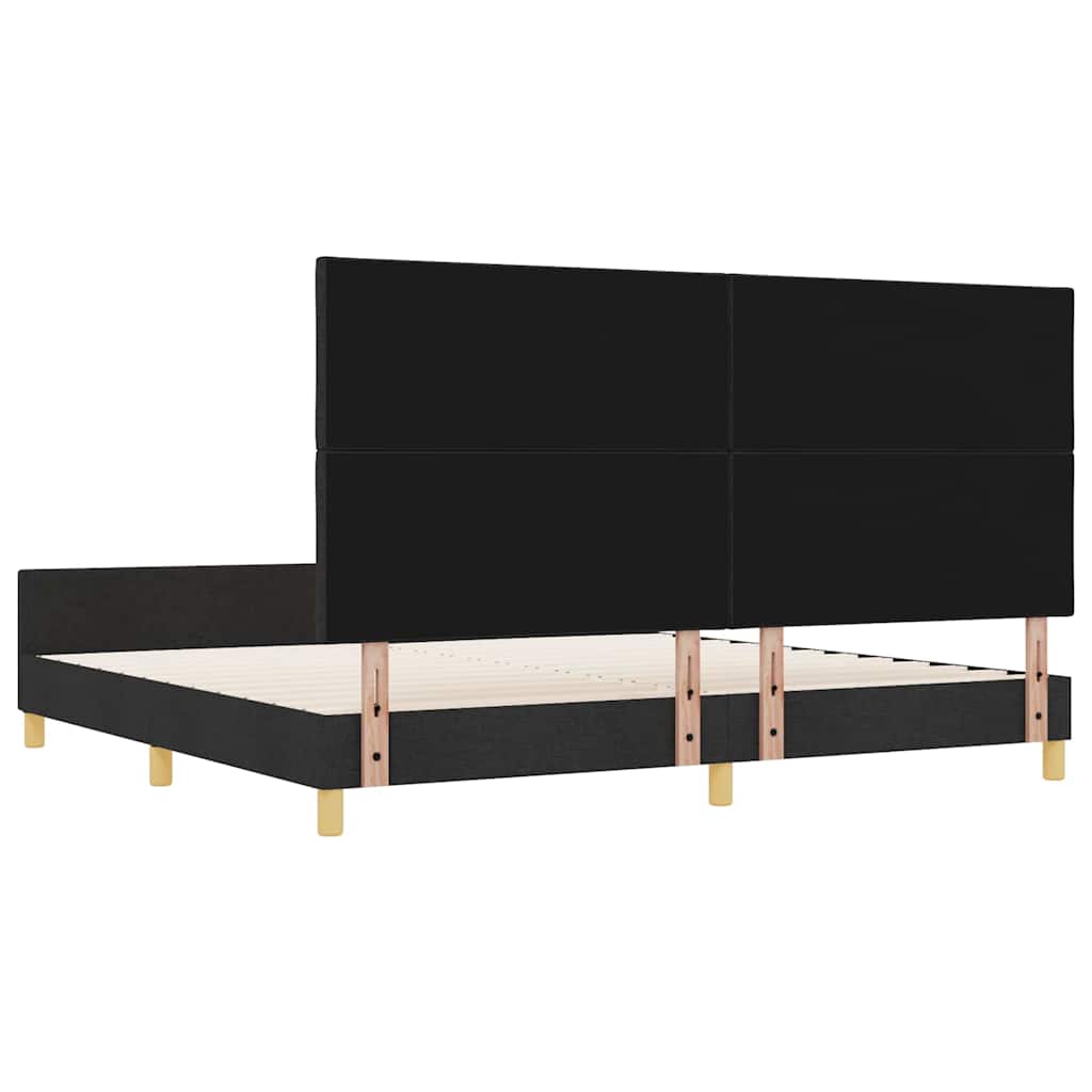 Struttura del letto con testiera Nero 200 x 200 cm Tessuto | homemem39