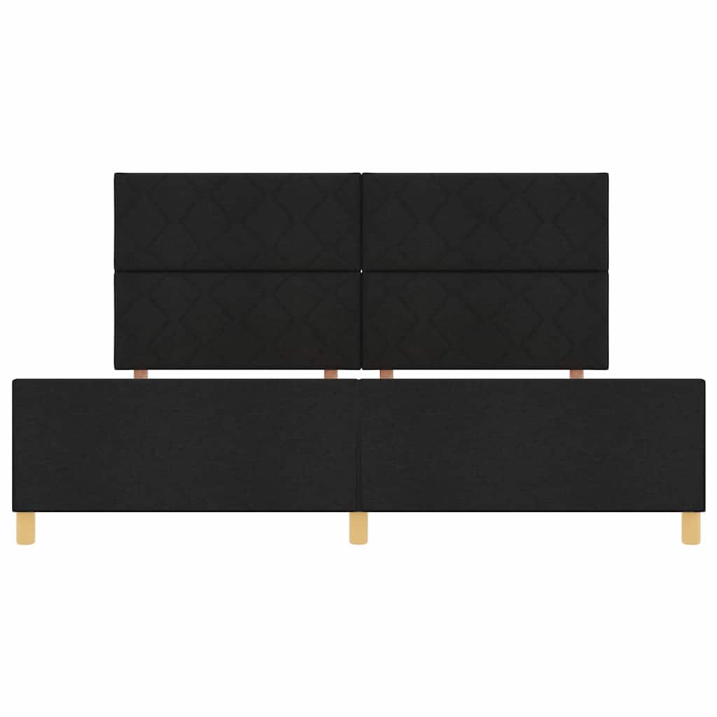 Struttura del letto con testiera Nero 200 x 200 cm Tessuto | homemem39
