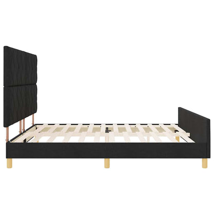 Struttura del letto con testiera Nero 200 x 200 cm Tessuto | homemem39