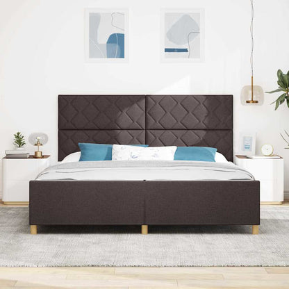 Struttura del letto Marrone scuro 200 x 200 cm Tessuto | homemem39