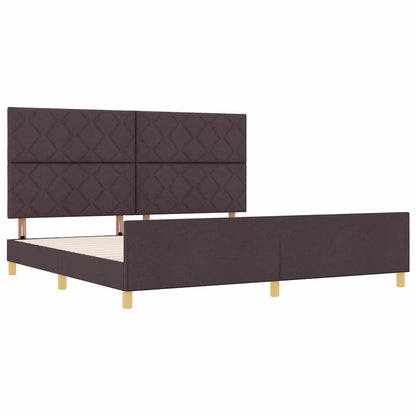 Struttura del letto Marrone scuro 200 x 200 cm Tessuto | homemem39