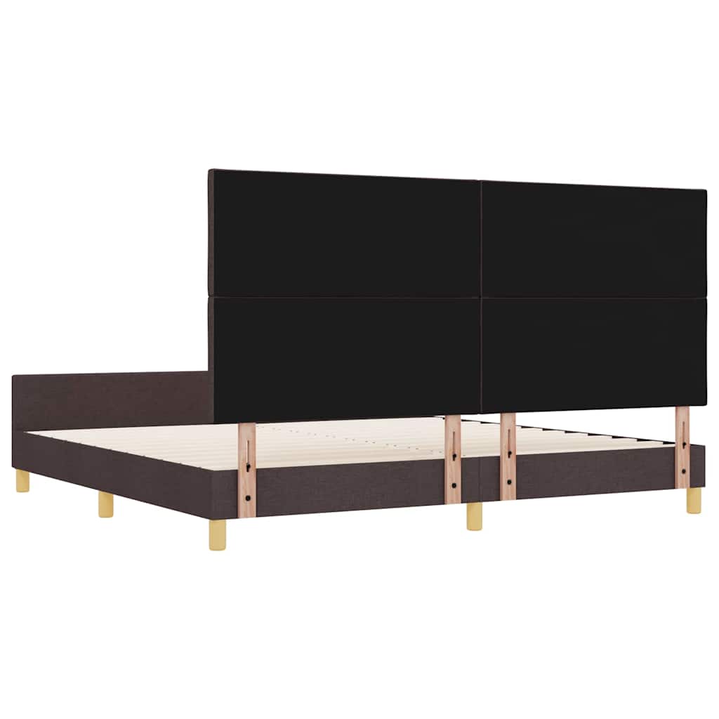 Struttura del letto Marrone scuro 200 x 200 cm Tessuto | homemem39