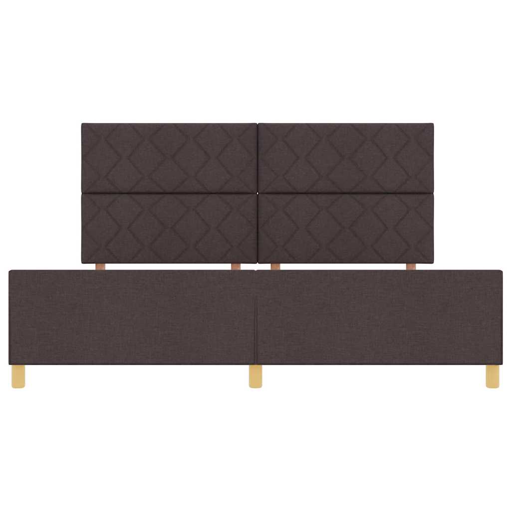 Struttura del letto Marrone scuro 200 x 200 cm Tessuto | homemem39