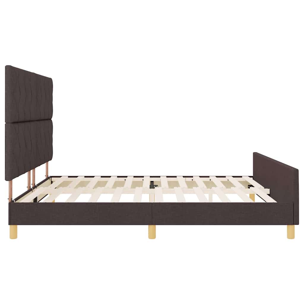 Struttura del letto Marrone scuro 200 x 200 cm Tessuto | homemem39