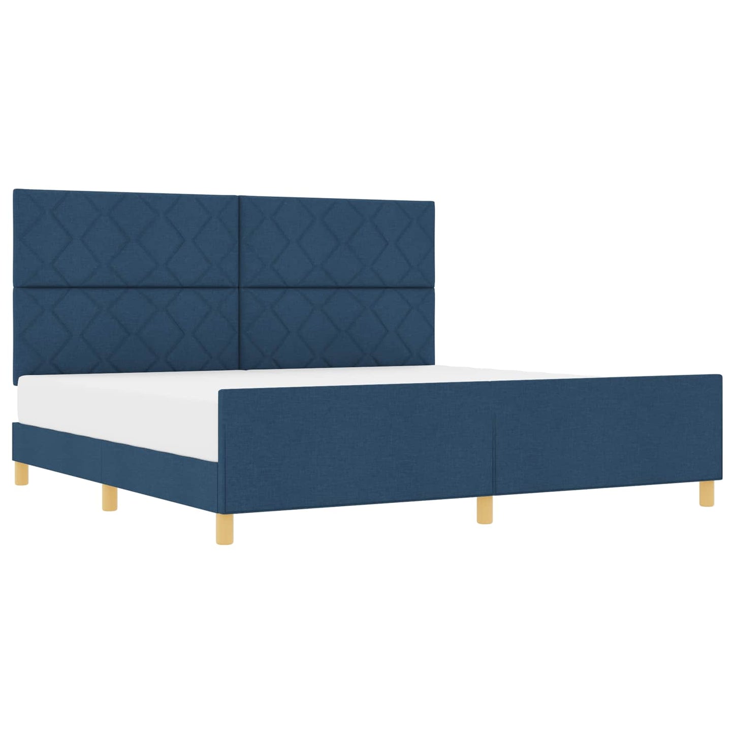 Struttura del letto con testiera Blu 200 x 200 cm Tessuto | homemem39