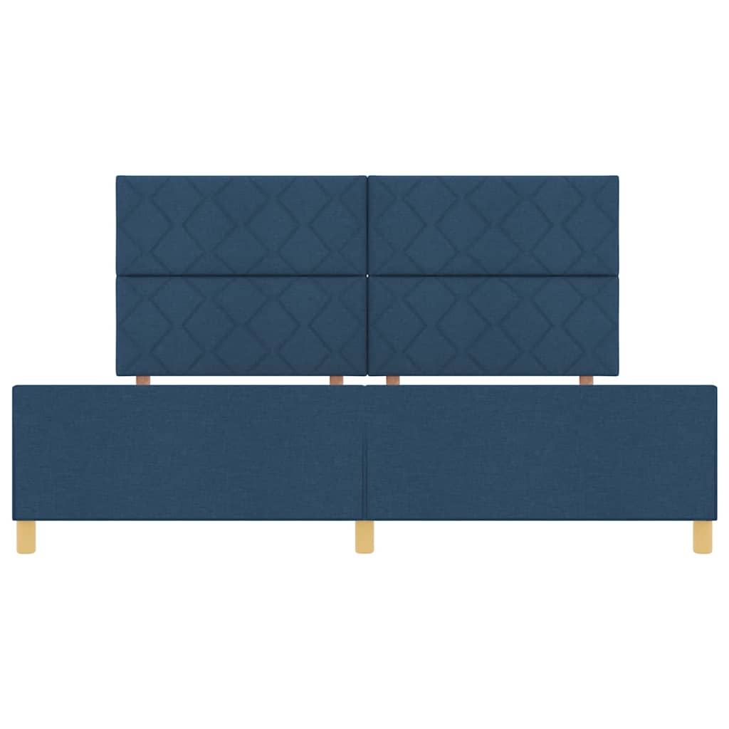 Struttura del letto con testiera Blu 200 x 200 cm Tessuto | homemem39