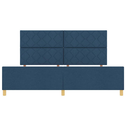 Struttura del letto con testiera Blu 200 x 200 cm Tessuto | homemem39