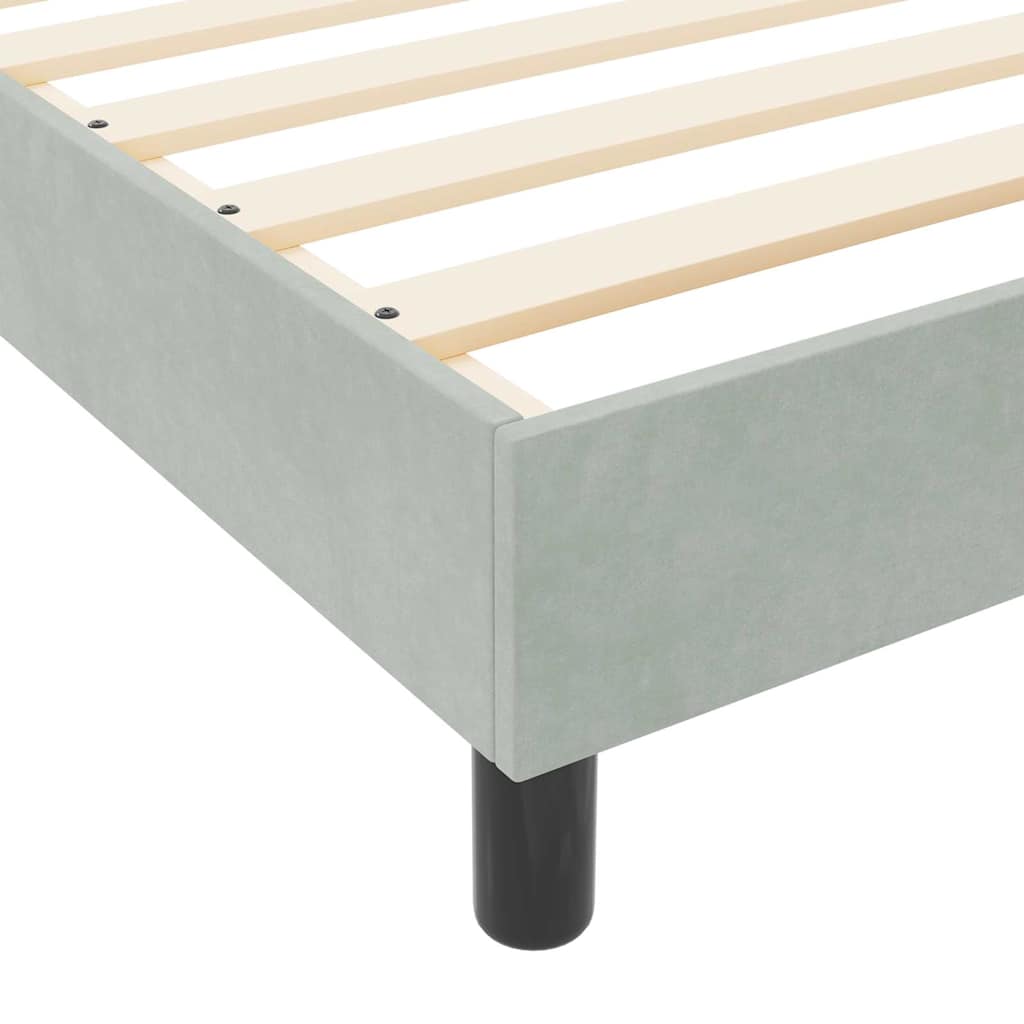 Letto a molle con testiera Grigio chiaro 80 x 200 cm Velluto | homemem39