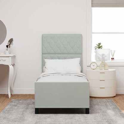 Letto a molle con testiera Grigio chiaro 80 x 200 cm Velluto