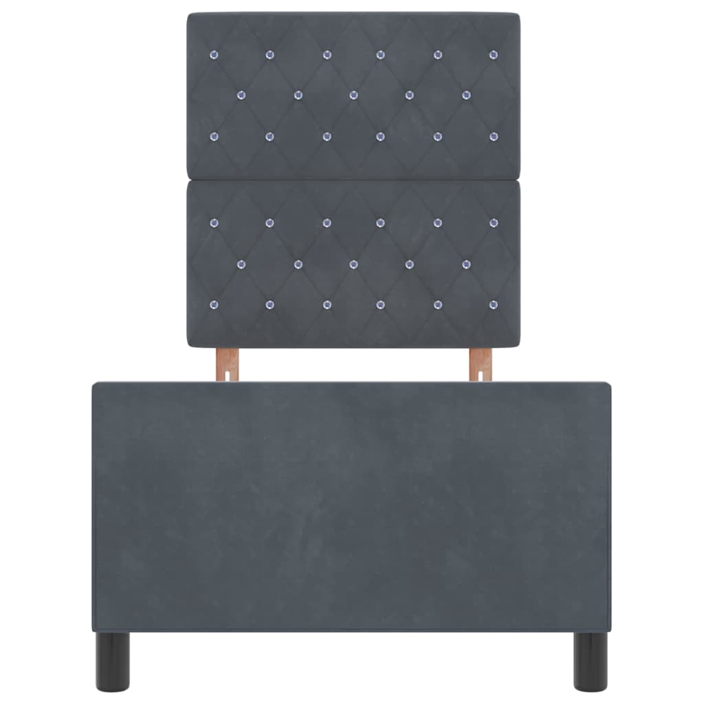 Letto a molle con testiera Grigio scuro 80 x 200 cm Velluto | homemem39