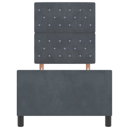 Letto a molle con testiera Grigio scuro 80 x 200 cm Velluto | homemem39