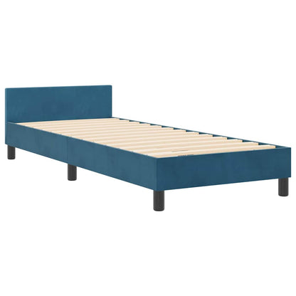 Letto a molle con testiera Blu Scuro 80 x 200 cm Velluto
